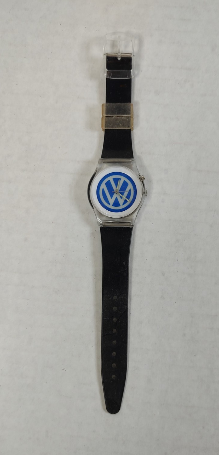 Volkswagen VW Watch Sweda Rubber Wrist Band Plastic Non Working Selling AS IS