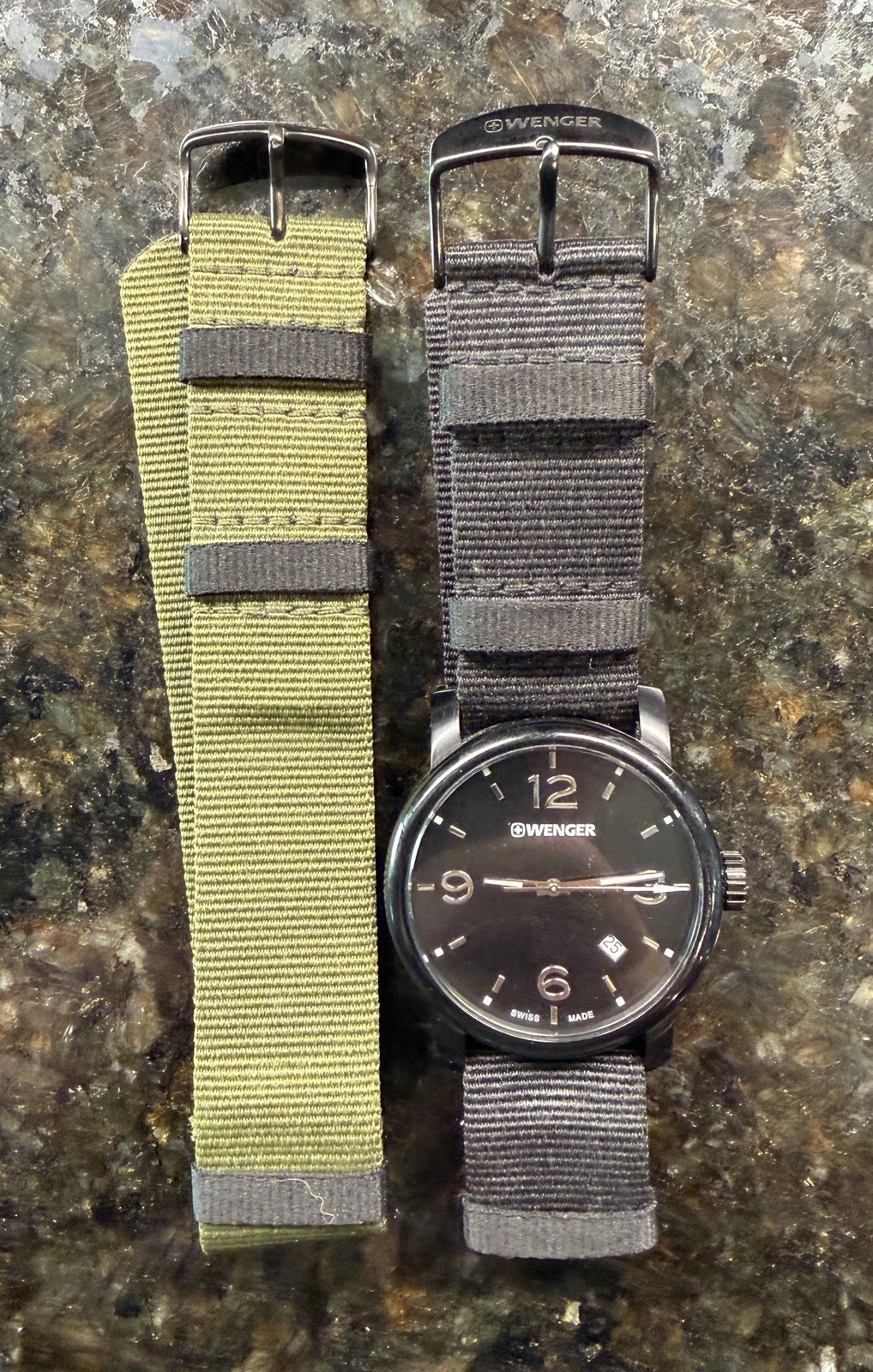 Wenger Swiss 1014.12 Men’s Watch Black Dial Sapphire Crystal 100M + 2 NATO Strap
