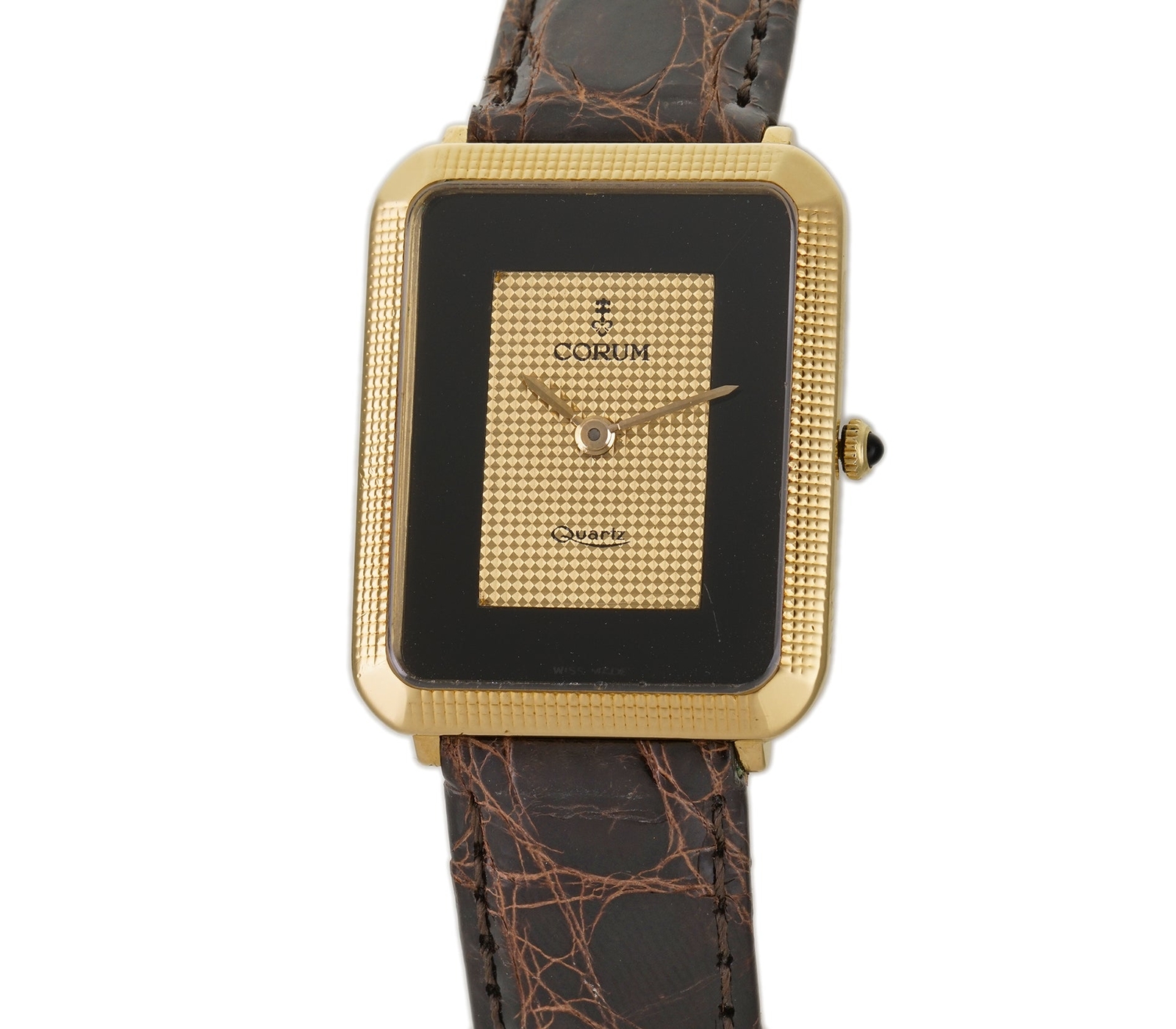 Corum 26mm Vintage Dress 18k Yellow Gold Hobnail Dial