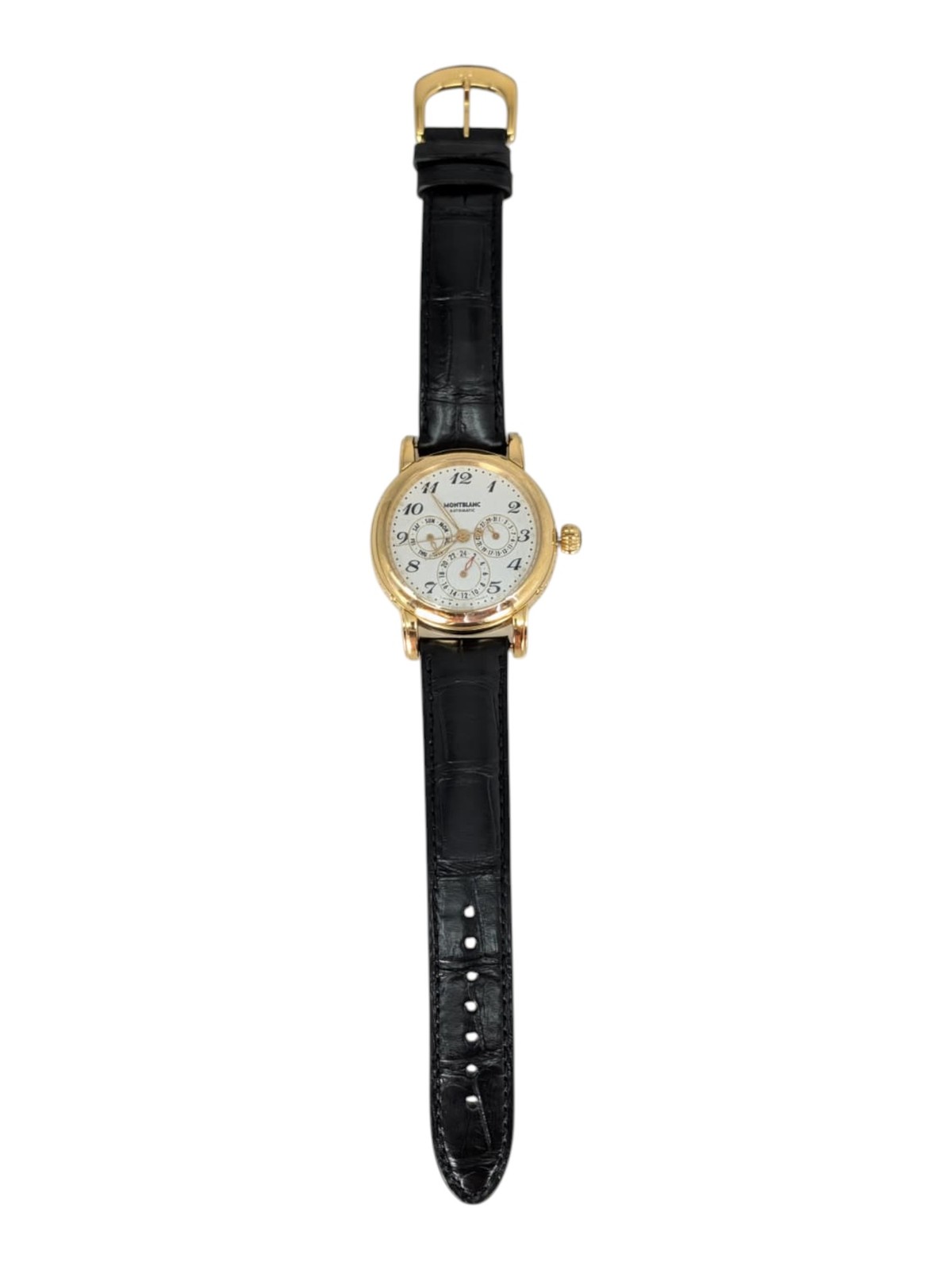 Montblanc Meisterstuck Men’s Dual Time Day Date 7014 White Dial Watch