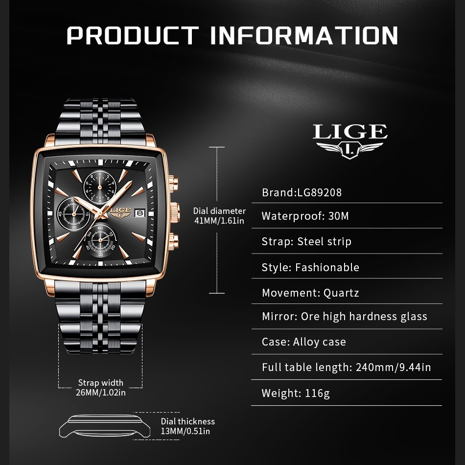 🔥Men Watch Stainless Steel Quartz Date Luminous Business Wristwatch Waterproof