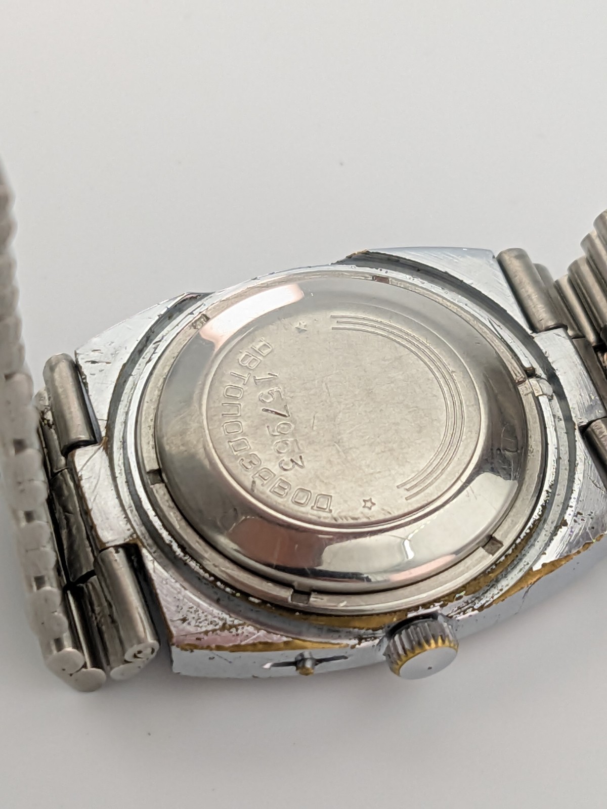 Vintage Watch Slava Tank Automatic Blue Dial 2427 Soviet USSR Mechanical 1980s