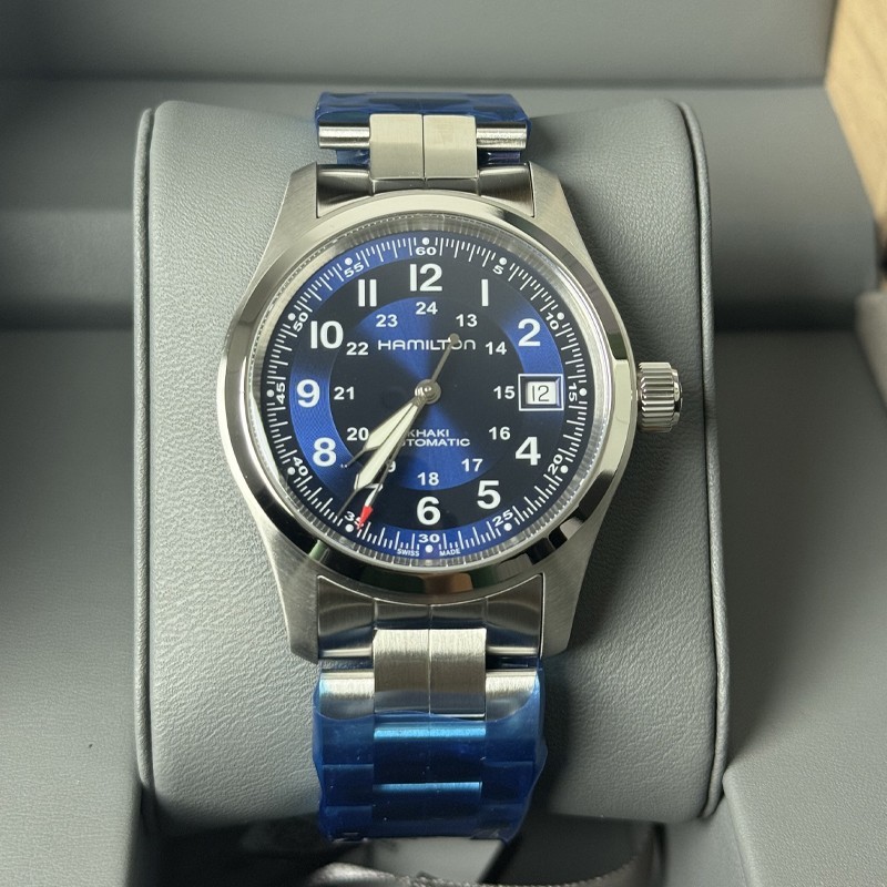 New Hamilton Khaki Field 38MM Blue Dial Steel Men’s Watch H70455140