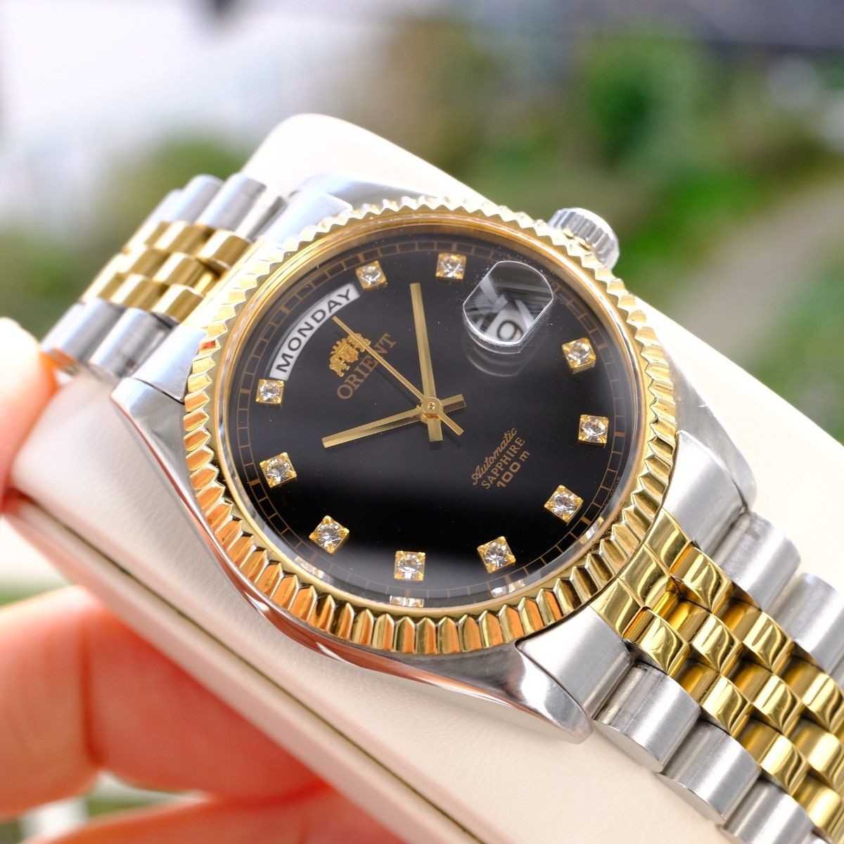 Orient President Day Date SEV0J002BY Rare Automatic Watch