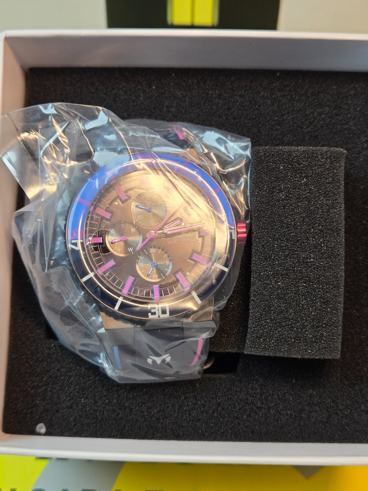 INVICTA TechnoMarine Racing Legends Mens Watch 43mm Blue w/ Blue & Pink DIal NEW