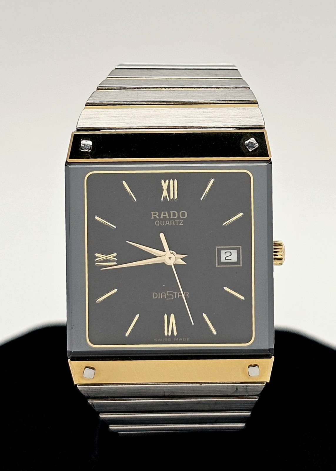 Vintage 80’s Rado Diastar 129.0195.3 Two Tone Men’s Watch ~New Battery ~ Nice !!