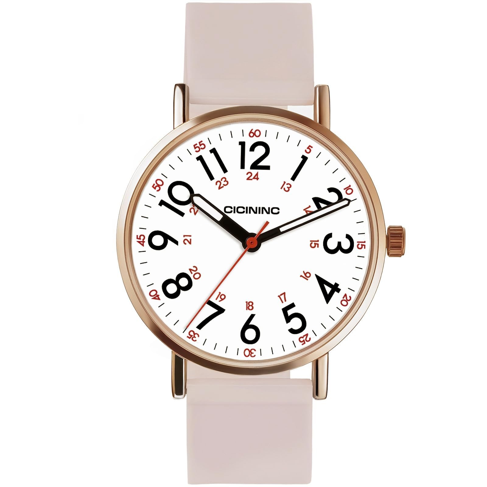 Nurse Watch for Women – Analog Nursing Timepiece with 12/24 Hour Format & Second