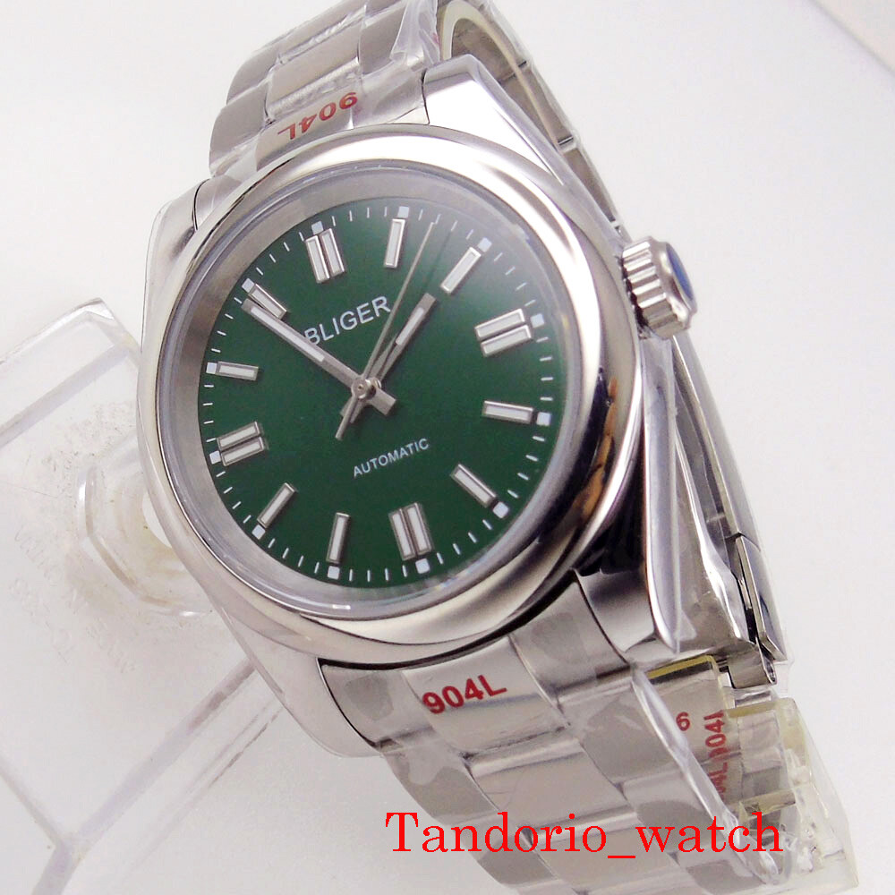 Bliger Polished 36mm/39mm Sapphire Glass NH35 PT5000 Automatic Men Watch Oyster