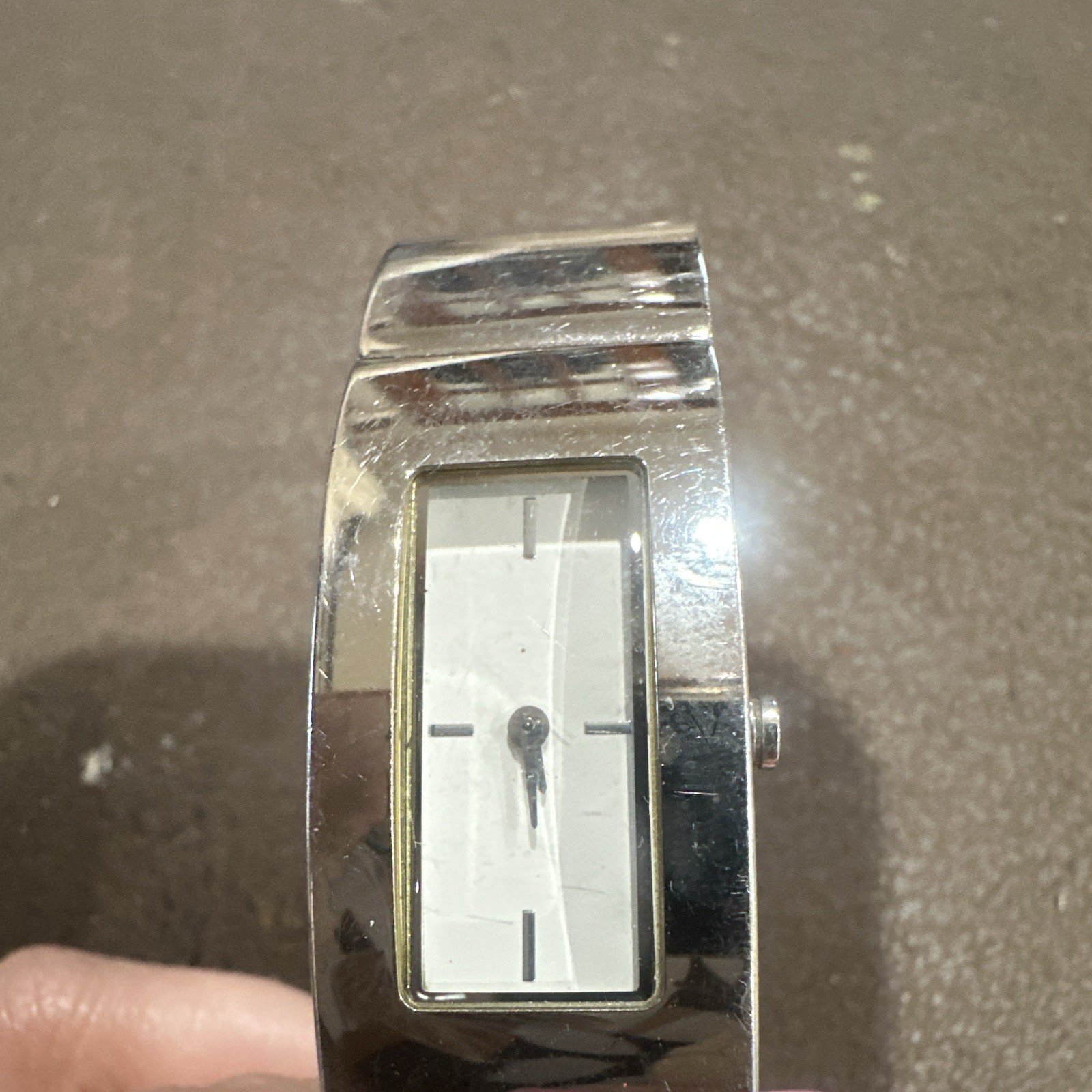 DKNY NY-4623 Womens Rectangle Silver Stainless Steel Quartz Watch 30m 23mm