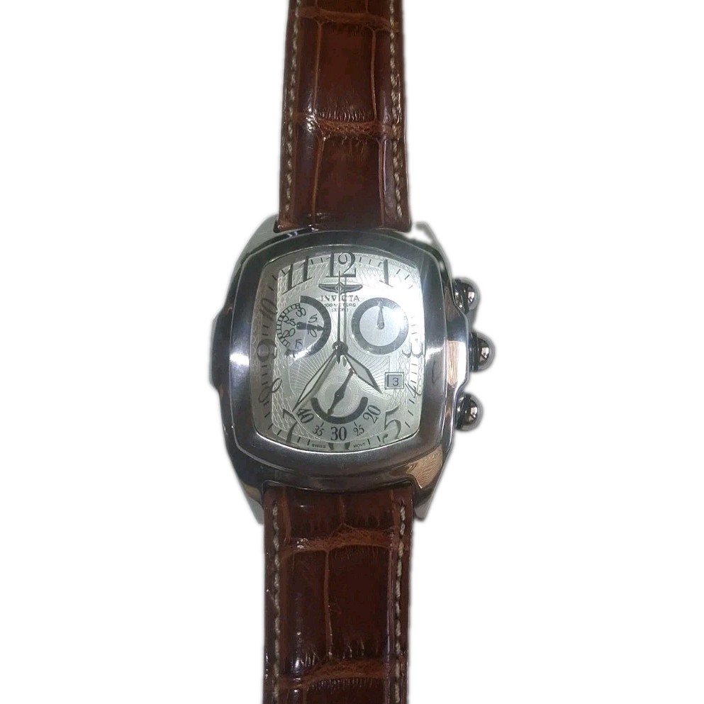 Invicta, Lupah-Dragon, Silver Dial, 46.5 mm, Swiss/Mv’t Ref 2238, Alligator Band