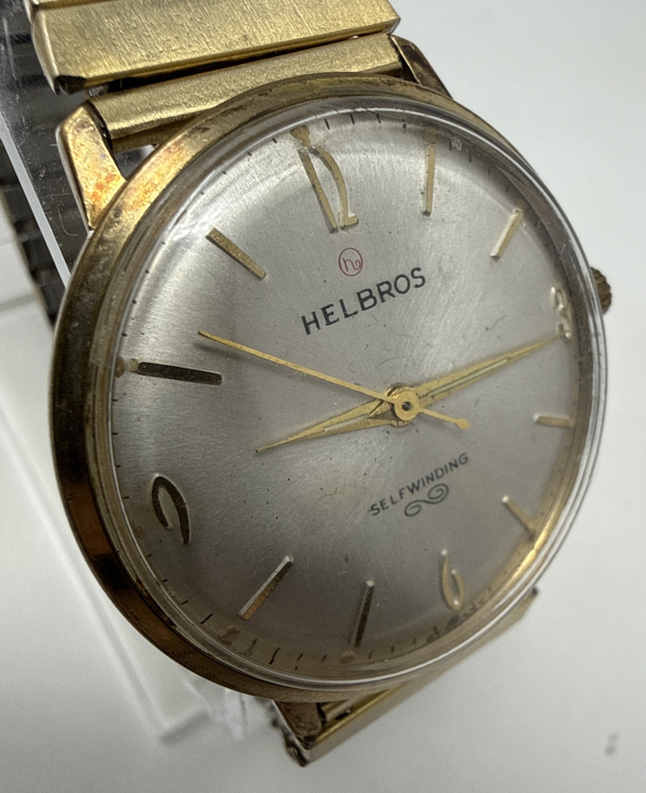 Vintage Helbros Watch Mens Self Winding Western Germany Antimagnetic READ