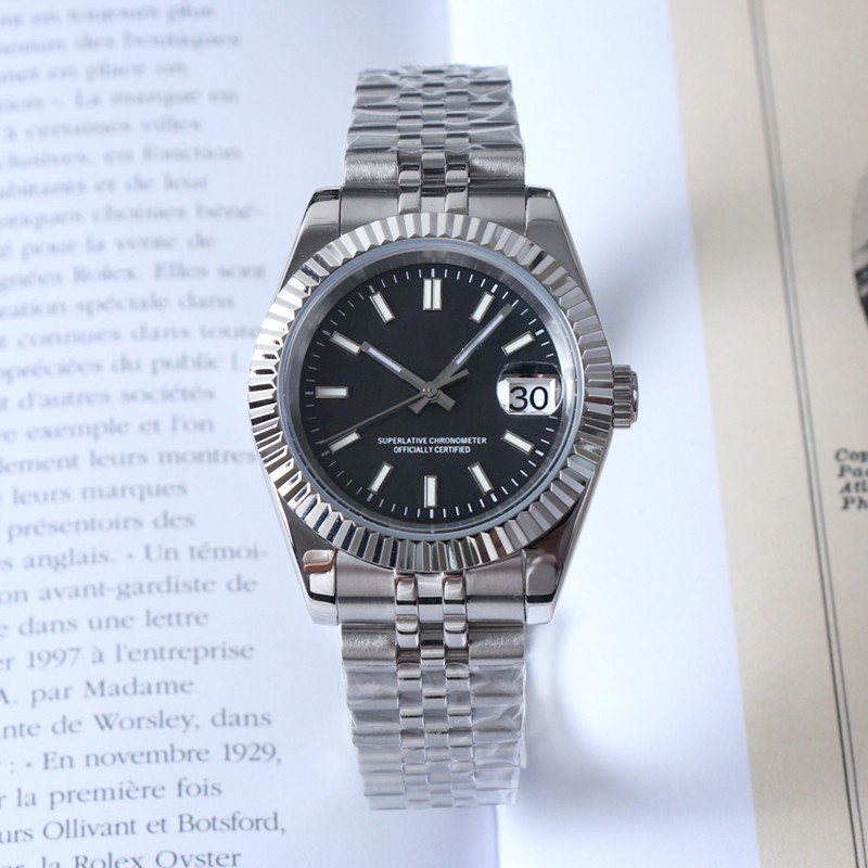 Custom Mod Automatic Men’s Watch Black Dial NH35 Movement Gift for Him 39mm
