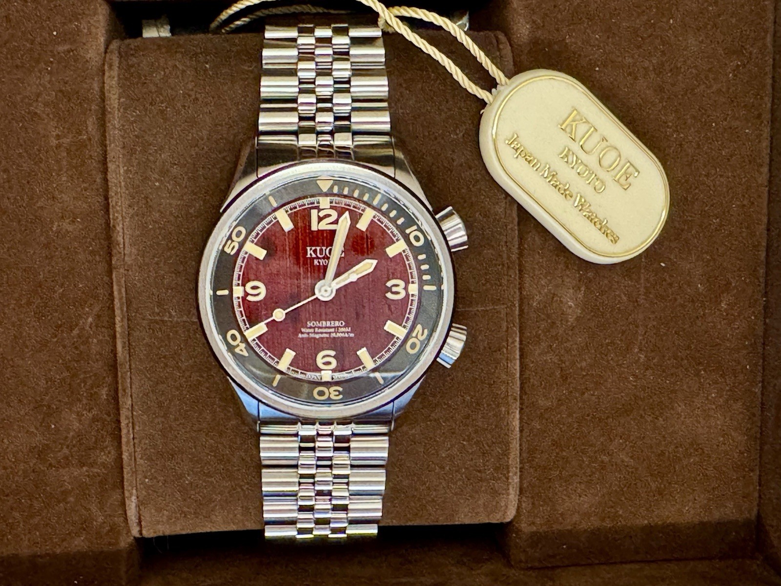 LIMITED KUOE Urushi Red Hake Sombrero 90-011 38mm Automatic Diver Watch Kyoto