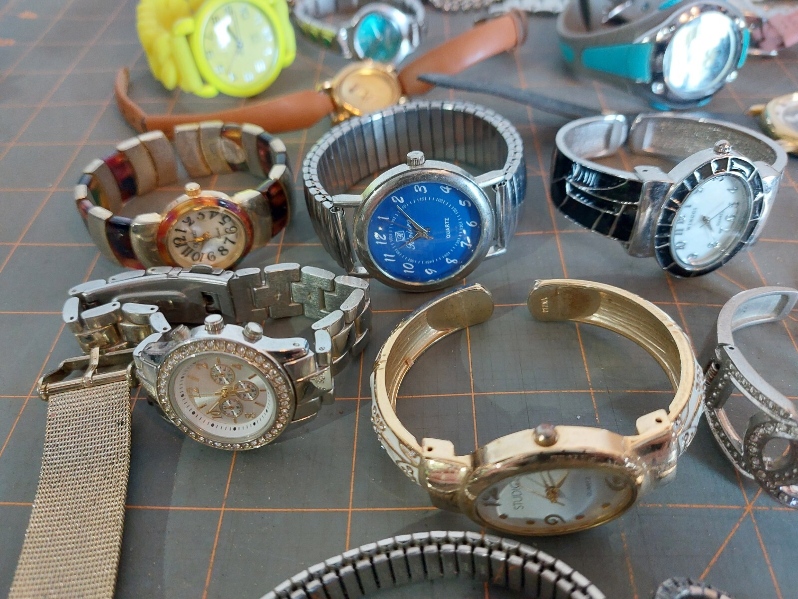 Large Lot of Various Styles Fashion Watches Untested Need Batteries Geneva Anne