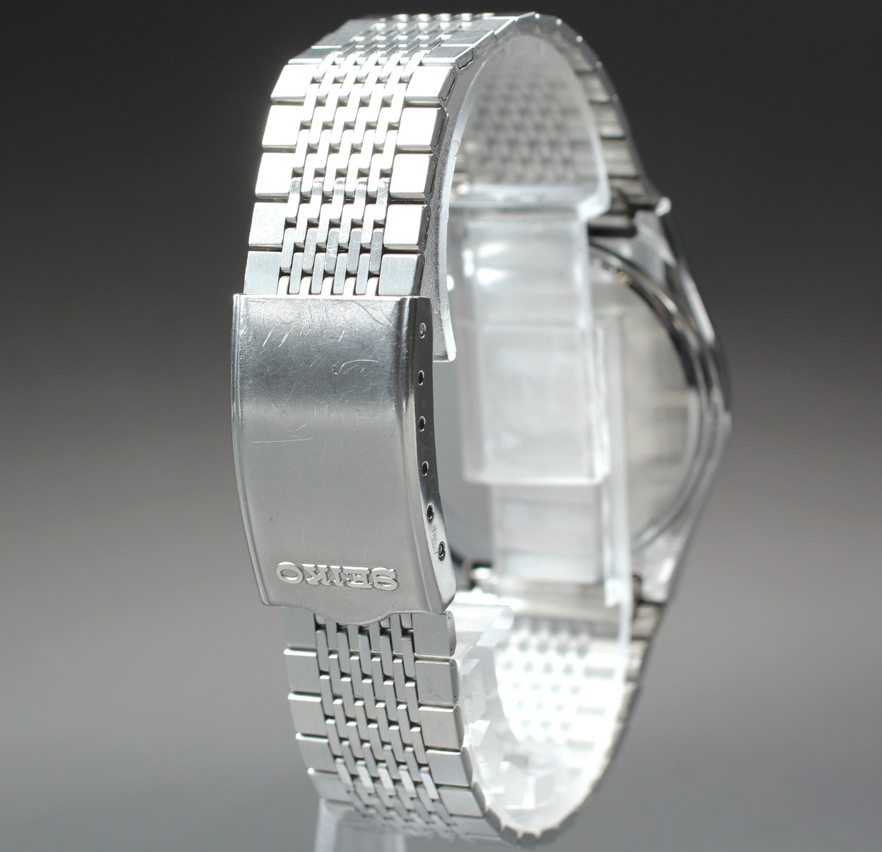 [Near MINT] Seiko Chronos 5H23-7D20 34mm Silver Kanji/ENG Day Date Mens Qz Watch