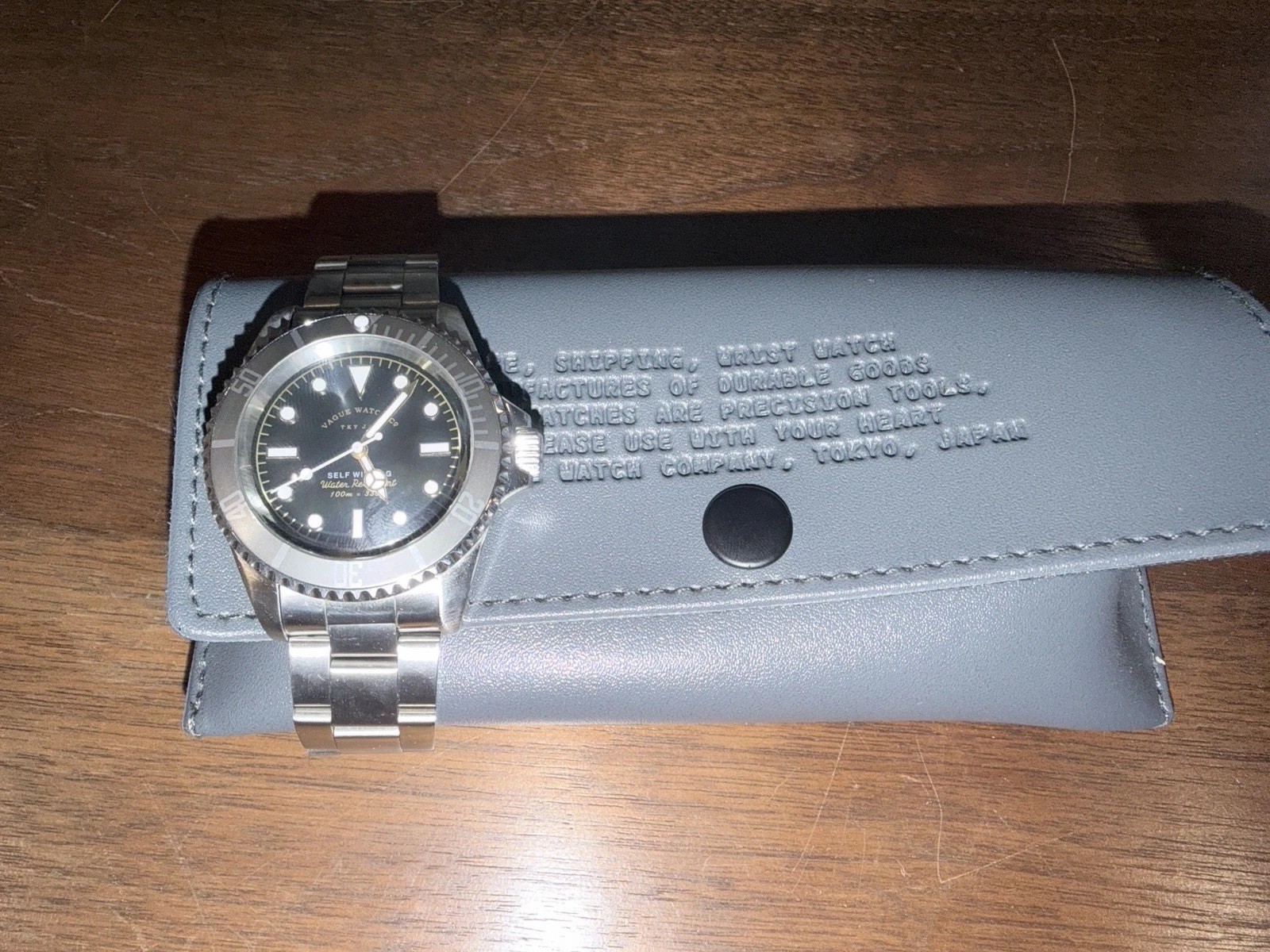 Vague Watch Co. Gray Fade Submariner Style Watch Full Kit