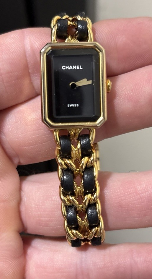 Vintage Chanel Premiere Gold Plated Stainless Steel ACIER Watch Size L H0460
