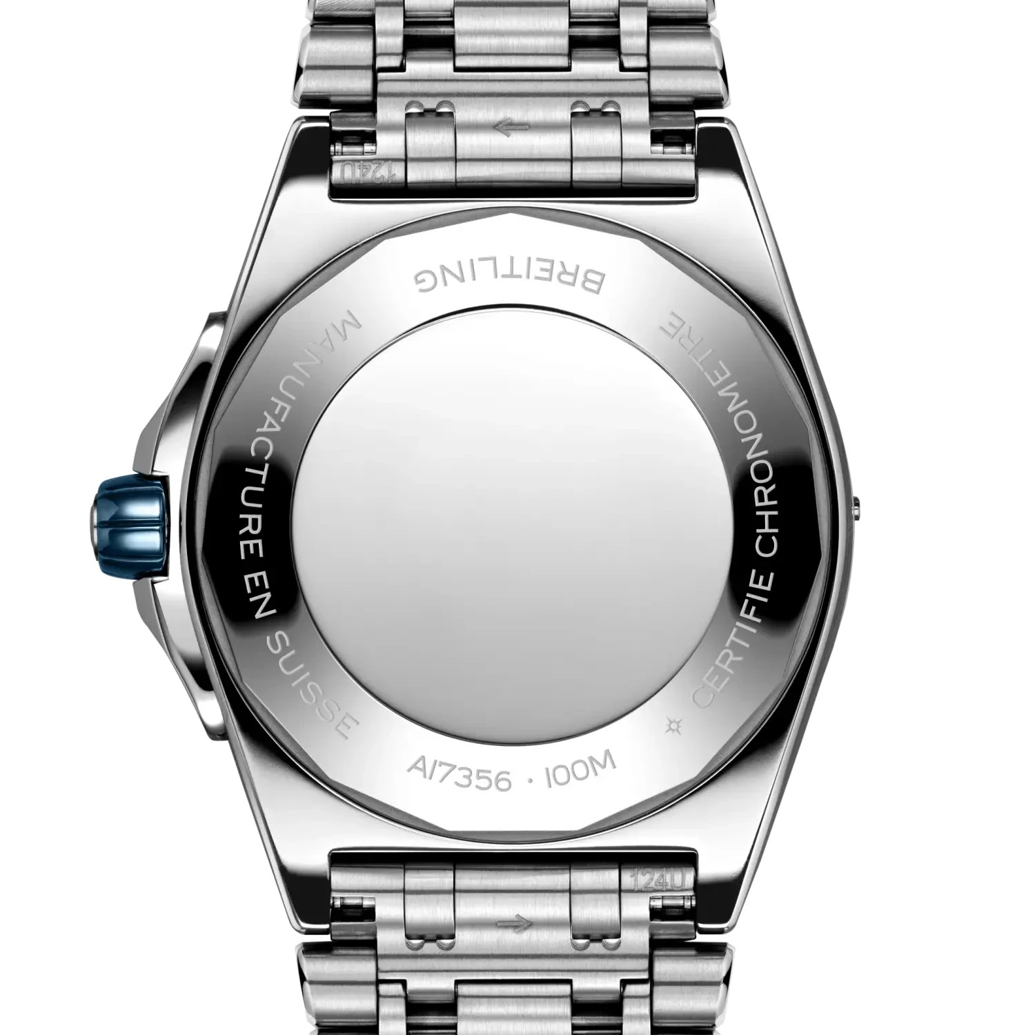 Breitling Super Chronomat Blue Dial Date Stainless Steel Ladies Watch A17356