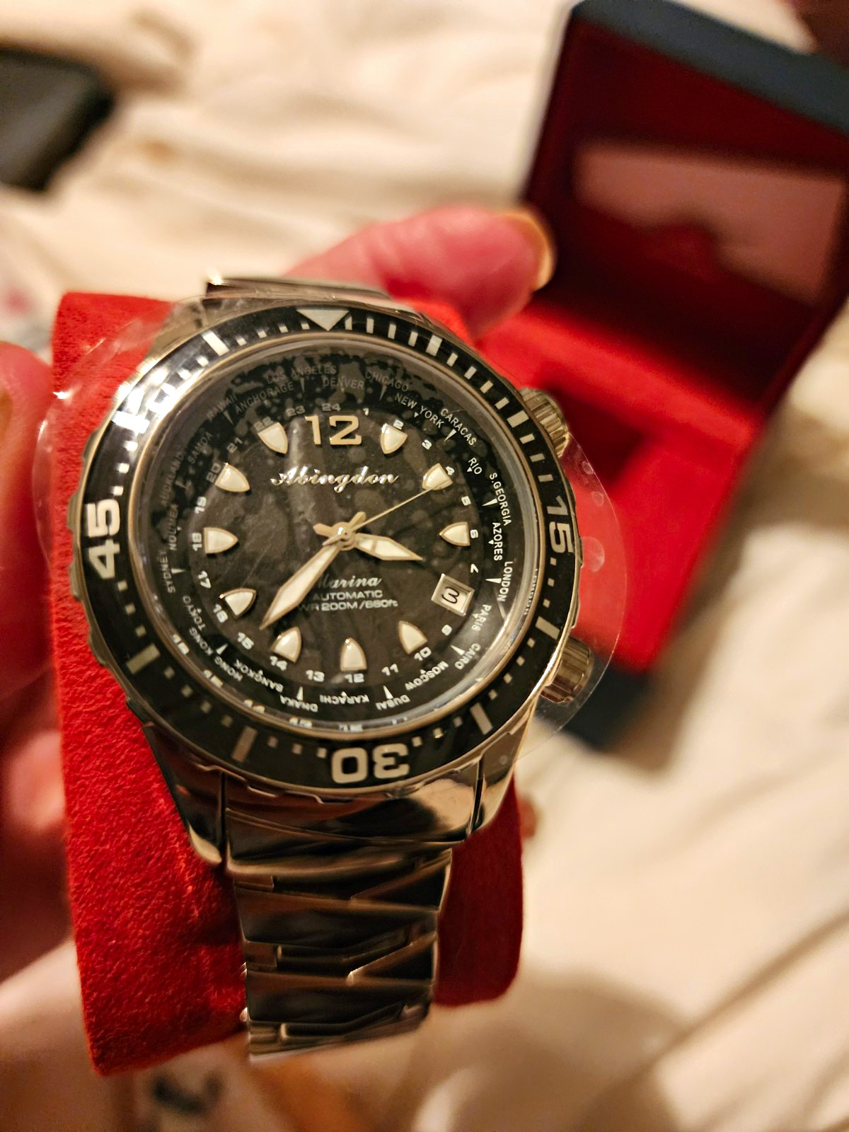 Abingdon Marina Automatic 200m Diver 44mm Date SS Bracelet Box Manual
