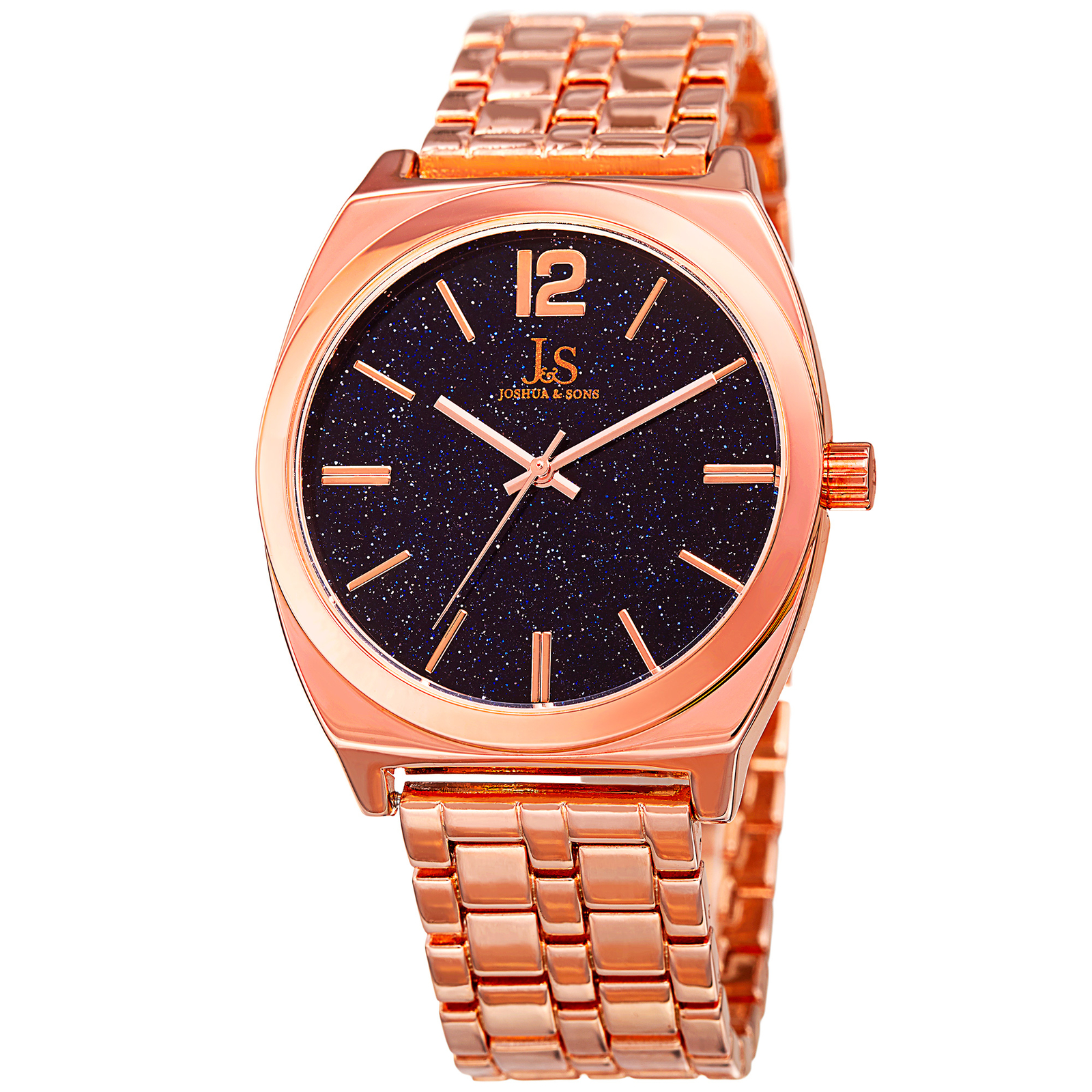 Men’s Joshua & Sons JX122RG Quartz Movement Genuine Stone Dial Bracelet Watch