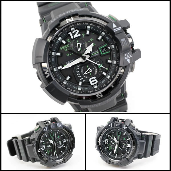 Casio G SHOCK Sky Cockpit GW A1100 1A3JF Radio Solar Used 1629