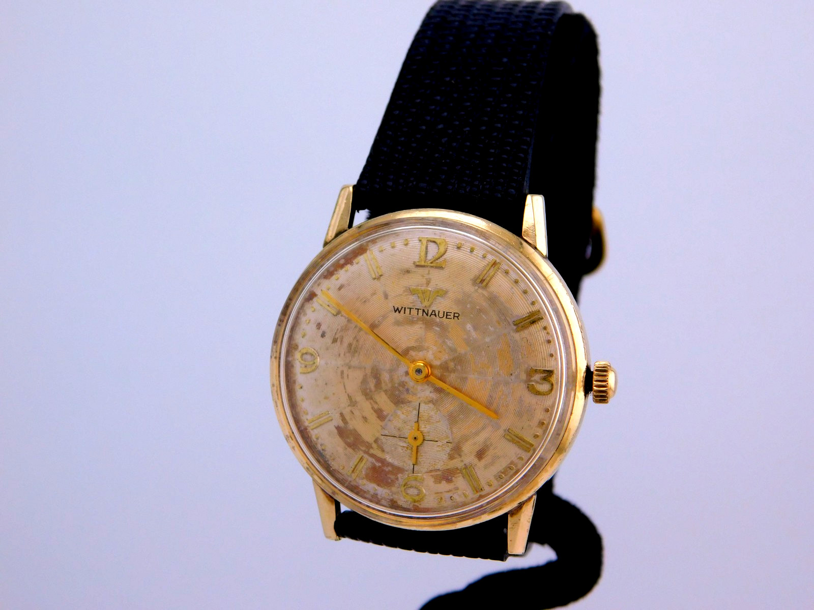 VINTAGE WITTNAUER 17J REF.5000 PATINA DIAL MENS WRISTWATCH SERVICED C.1950s