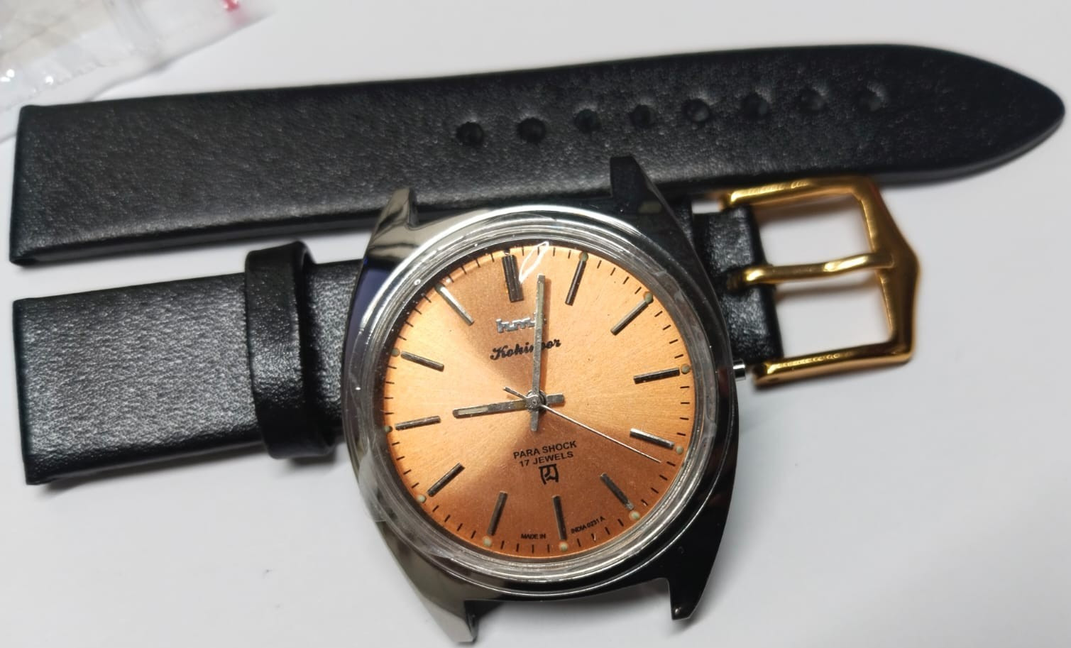 Used HMT Men’s Manual Watch Stealth Black Wrist Watch Orange HMT Pilot Hand Wind