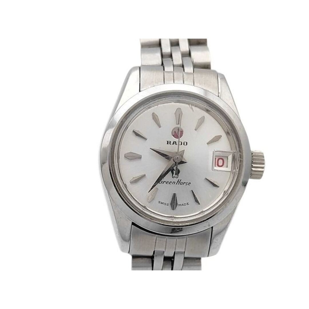 Rado Green Horse 759-1 Ladies Automatic Date Watch Silver Vintage Japan