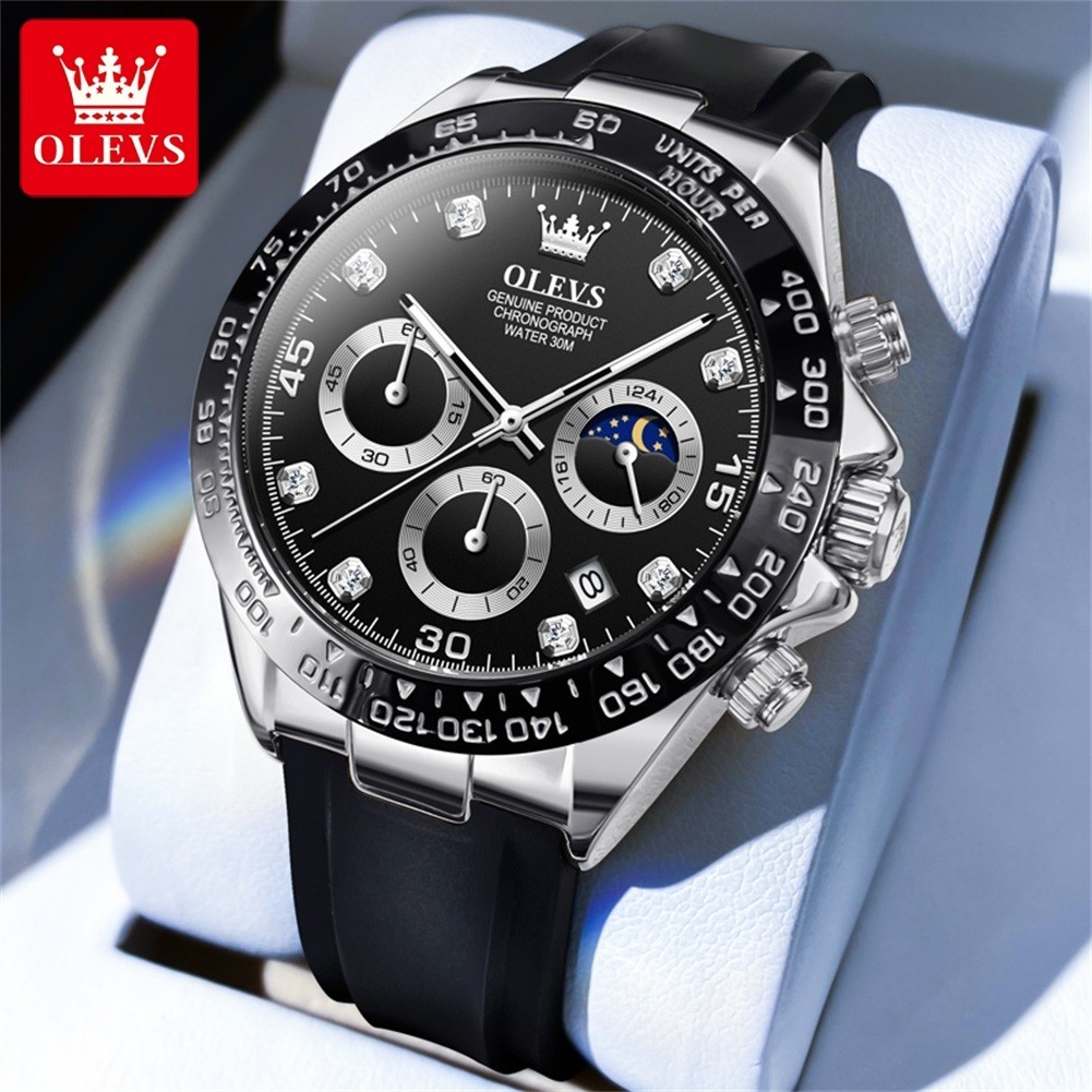Waterproof Quartz Luxury Watch OLEVS Business Men’s Luminous Date Strap