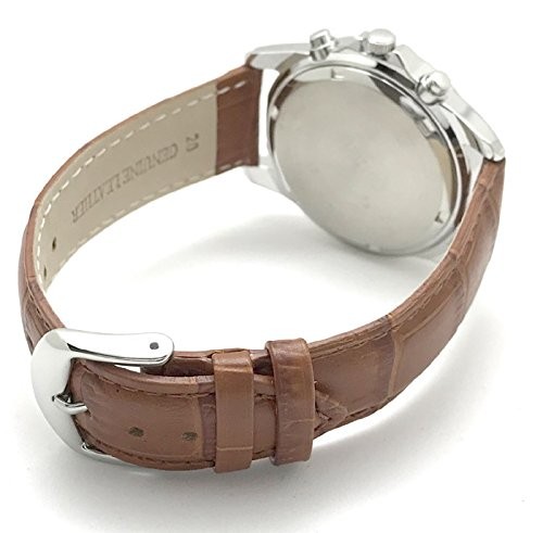 SEIKO Chronograph Watch Genuine Leather Belt White Light Brown Camel SND363P1-LB
