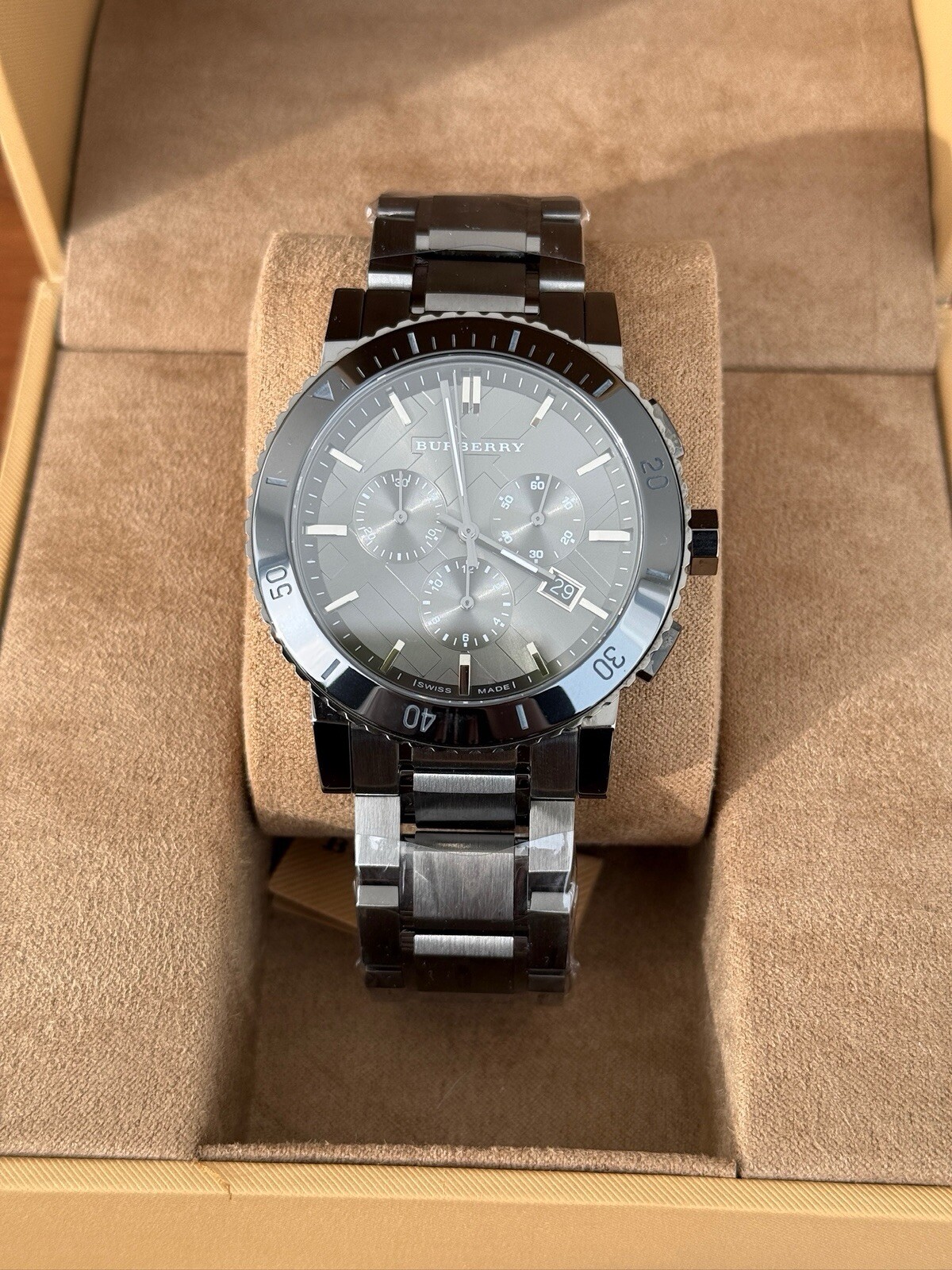 Burberry The City BU9381 Chronograph Stainless Steel Men’s Watch Swiss Made