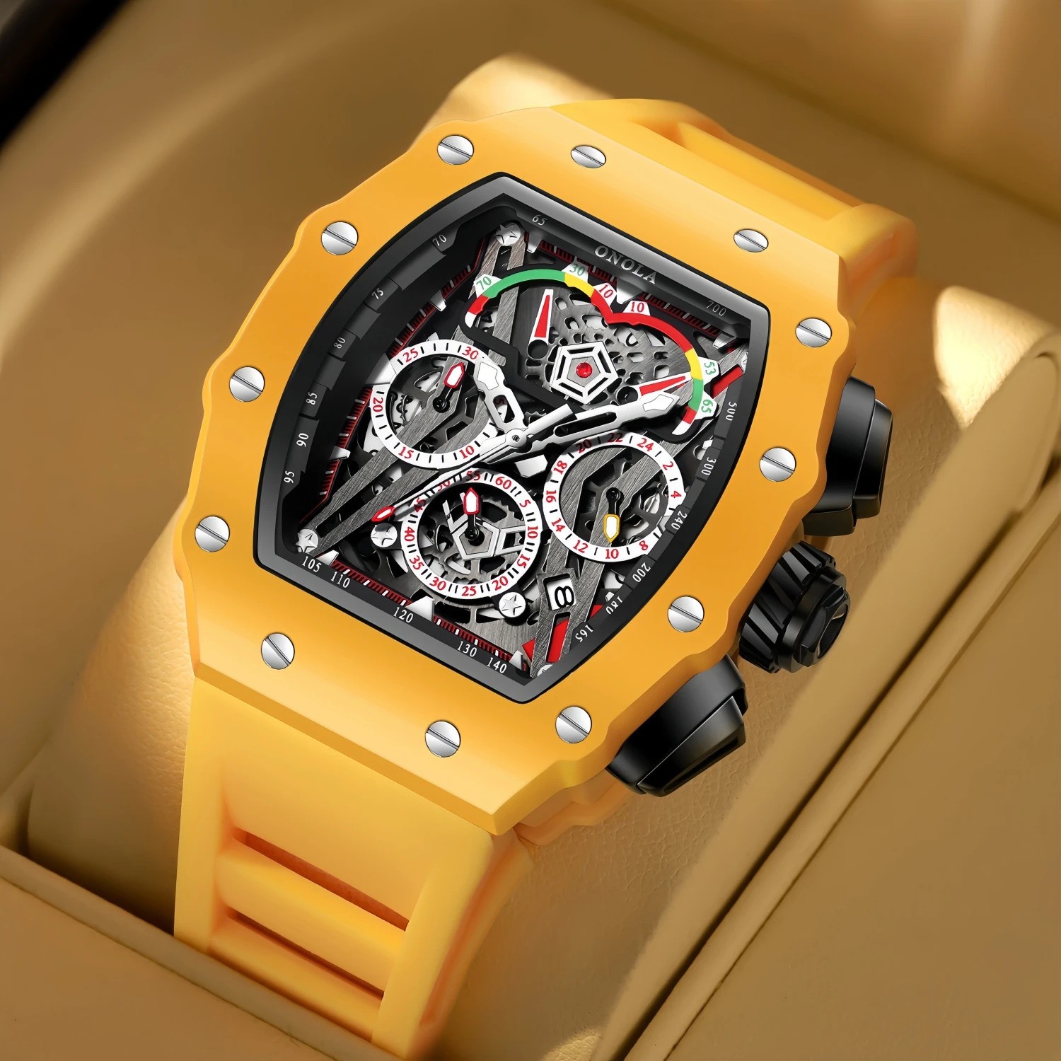 ONOLA Men’s Quartz Watch Waterproof Multi-Function Fashion Wristwatch