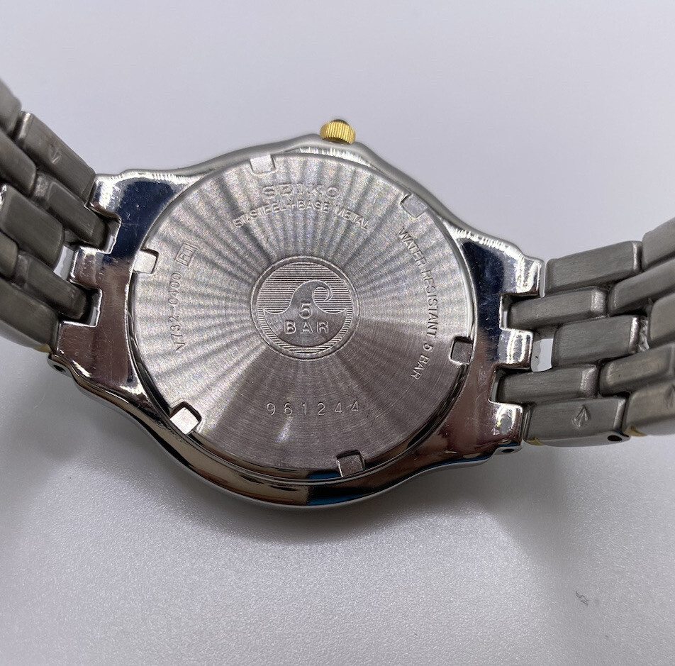 Vintage Seiko 5 Bar V732-0631 2 Tones Stainless Steel Men’s Date Dial Watch
