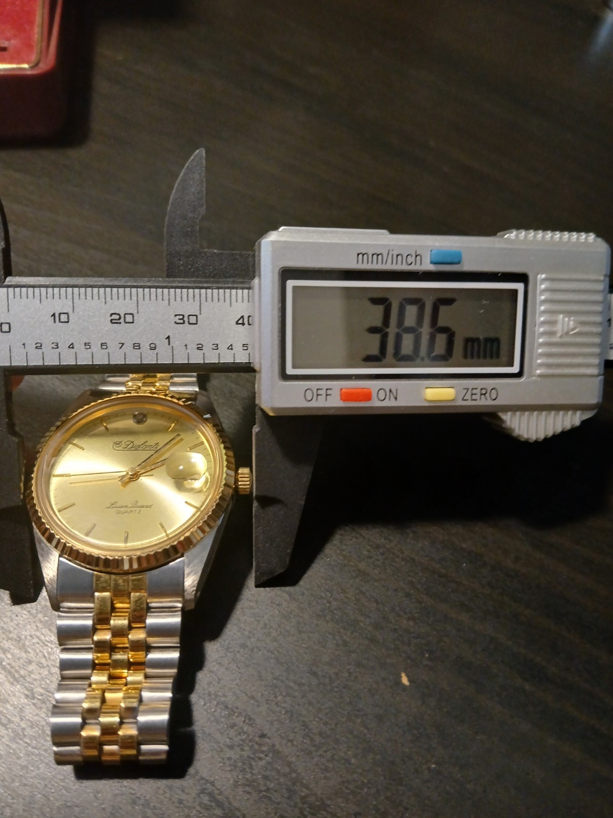 Vintage Watch Mens DUFONTE By Lucien Piccard Quartz Date plastic Box Japan Work