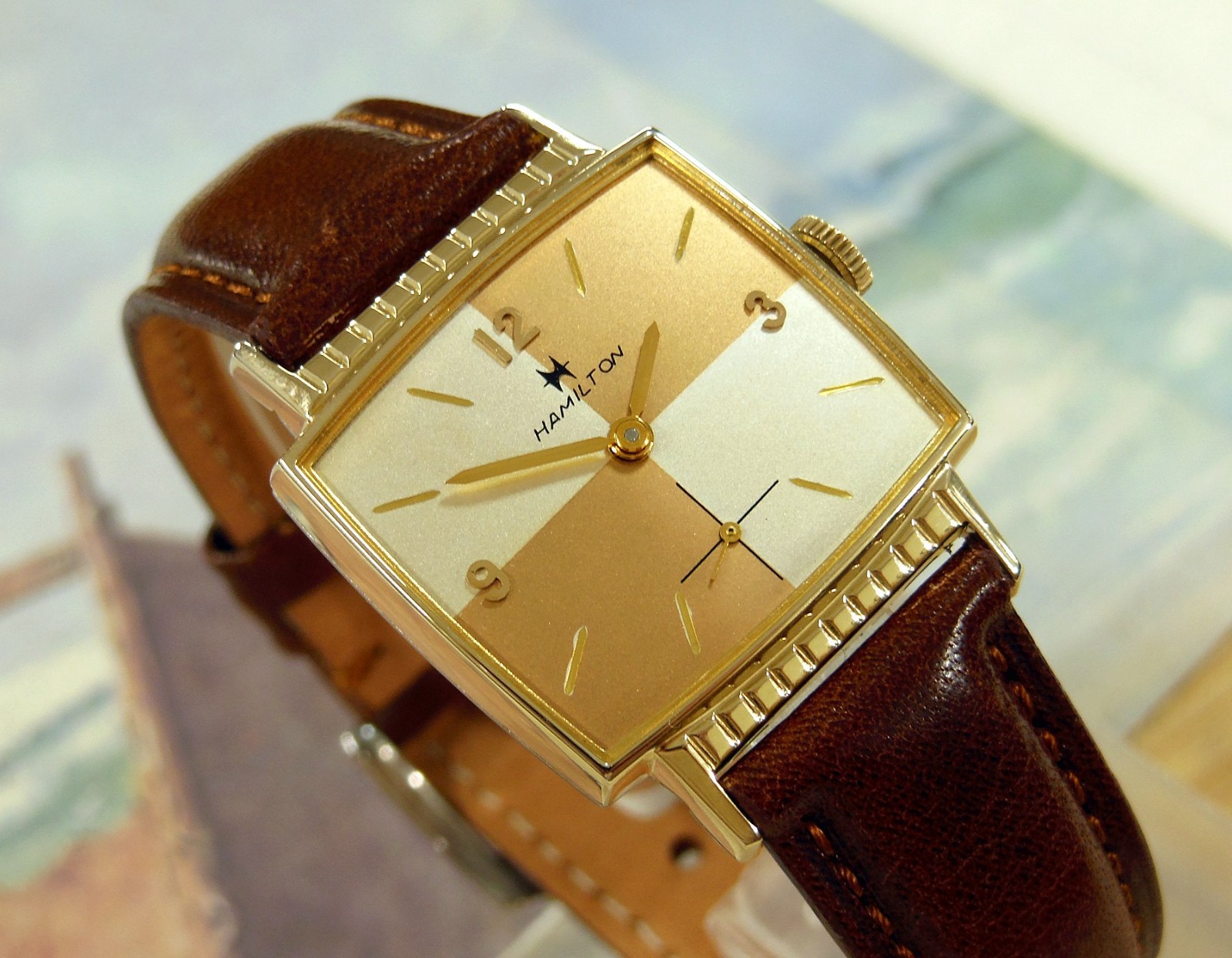 1962 Vintage HAMILTON GARY, Stunning Salmon/Silver Dial, Serviced with warranty