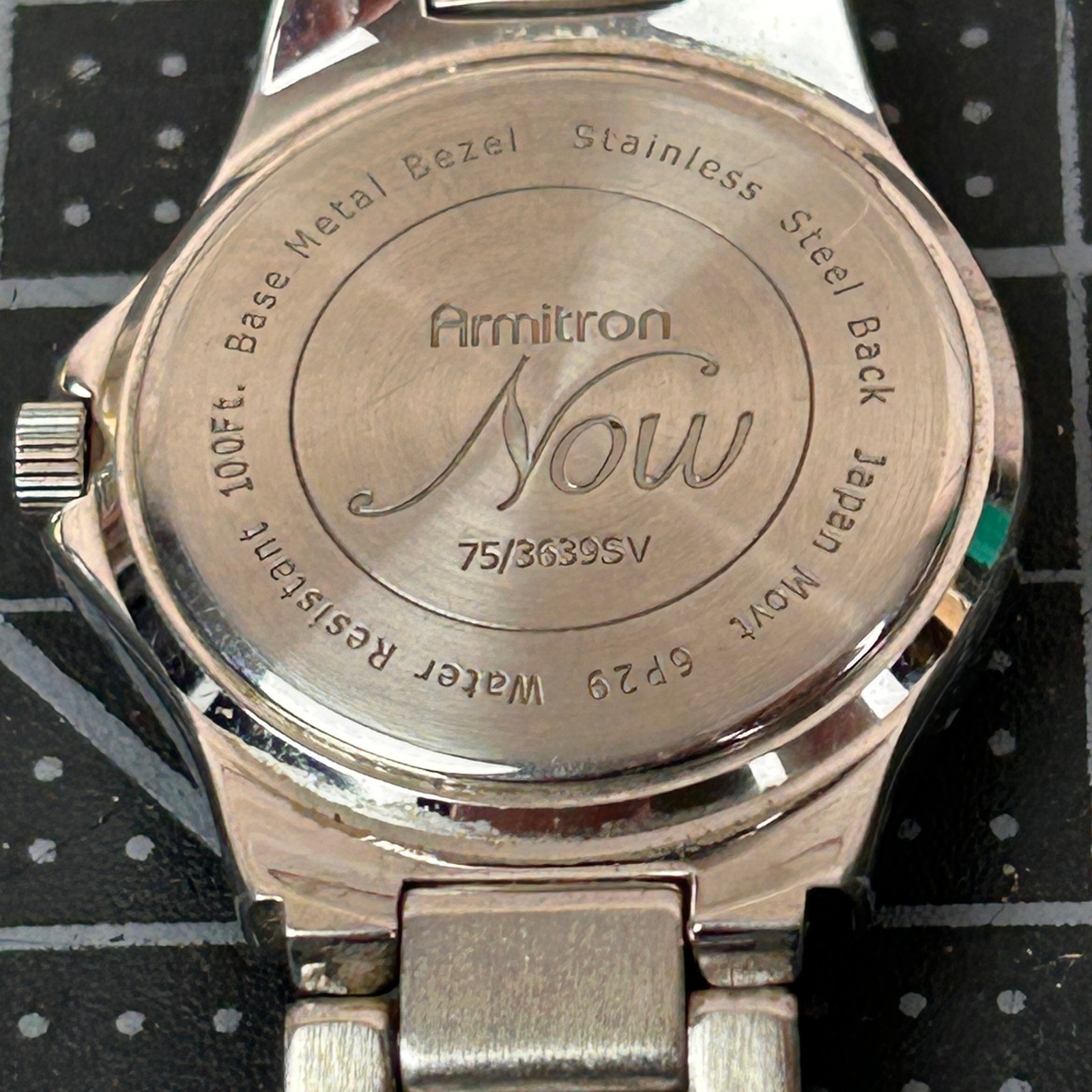 Armitron Now Womens Watch Silver Tone Mother of Pearl Crystal Bezel 75/3639SV
