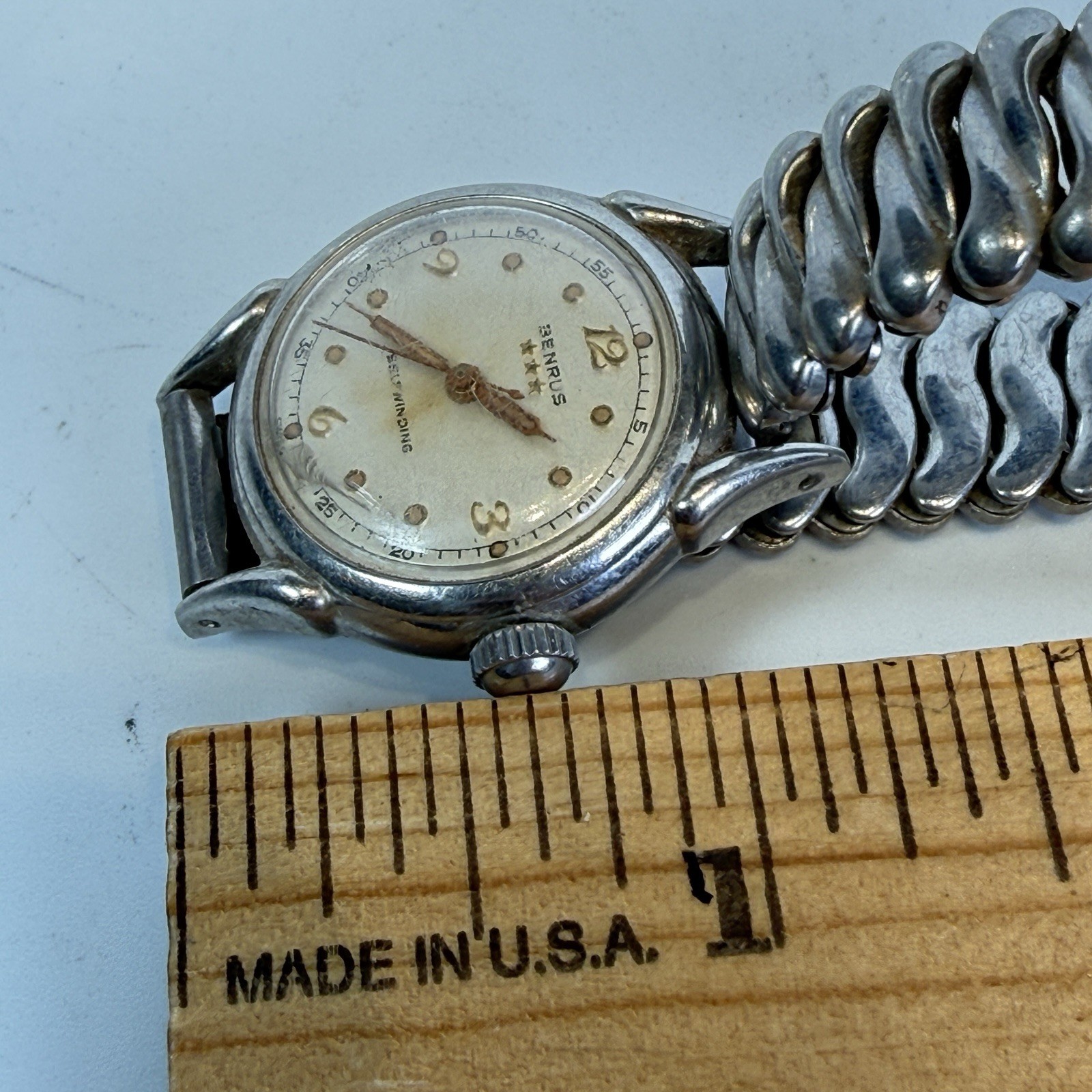 Vintage 1960s Benrus Military Mechanical Ladies Selfwinding Watch Runs