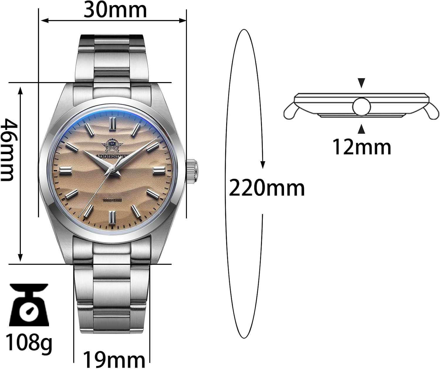 Elegant Quartz Sand Dial Dress Watch & Beige GMT Combo Set