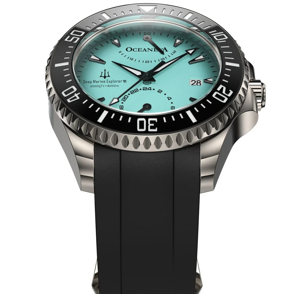Oceaneva Power Reserve 6000m Automatic Grade 5 Titanium Watch Yellow