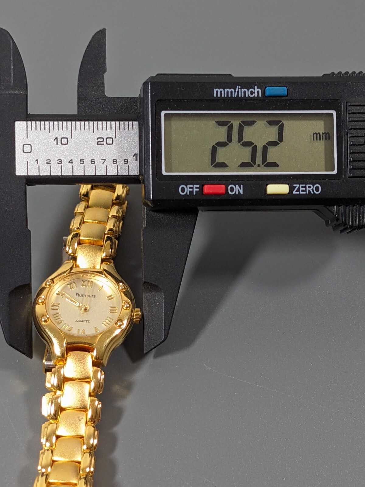 Rumours Golden Round Dial Bracelet Band Watch 6.75 in