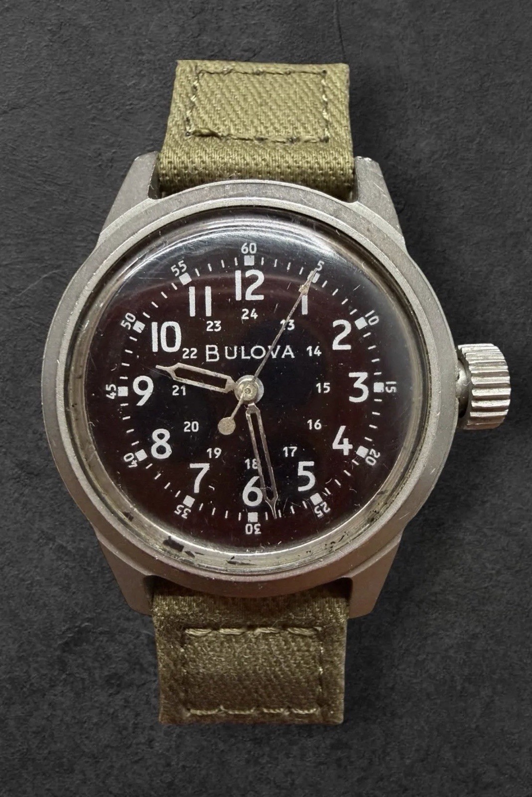 Vietnam War U.S. Issued Bulova A17A Military Navigation Watch MIL-W-6433A – RUNS
