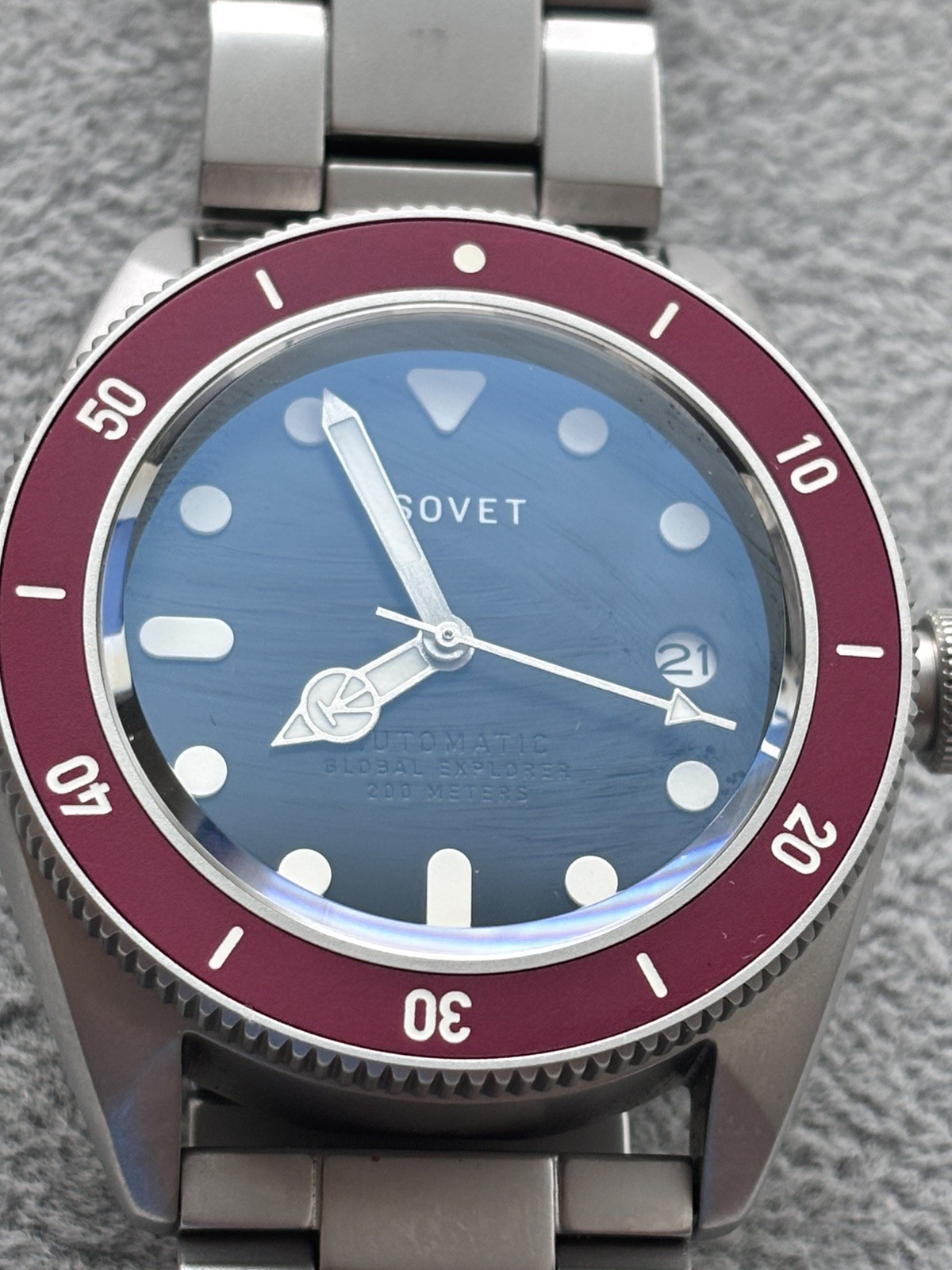 Tsovet JMT-DW42 Global Explorer Automatic Watch (Blood / Maroon Edition) – Mint