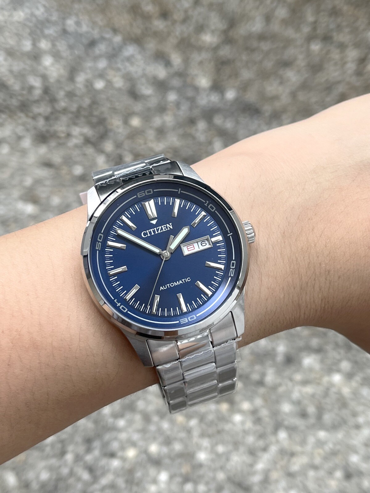 New! Citizen Automatic Watch NH8400-87L Kanji English Day & Date Blue Dial