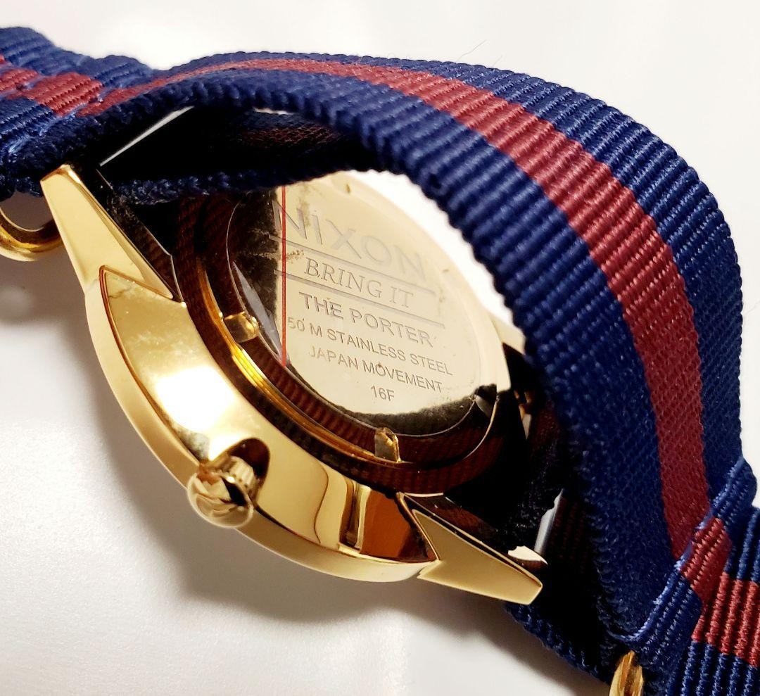 NIXON PORTER NYLON GOLD/WHITE/RED
