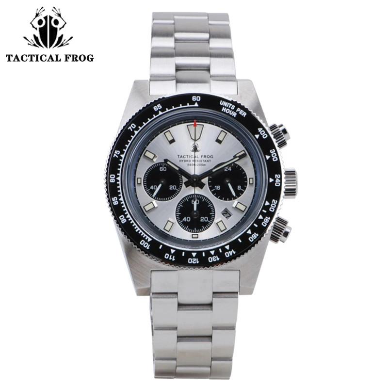 Tactical Frog V2 Solar Chronograph Watch Sapphire Crystal Ceramic Bezel 20Bar