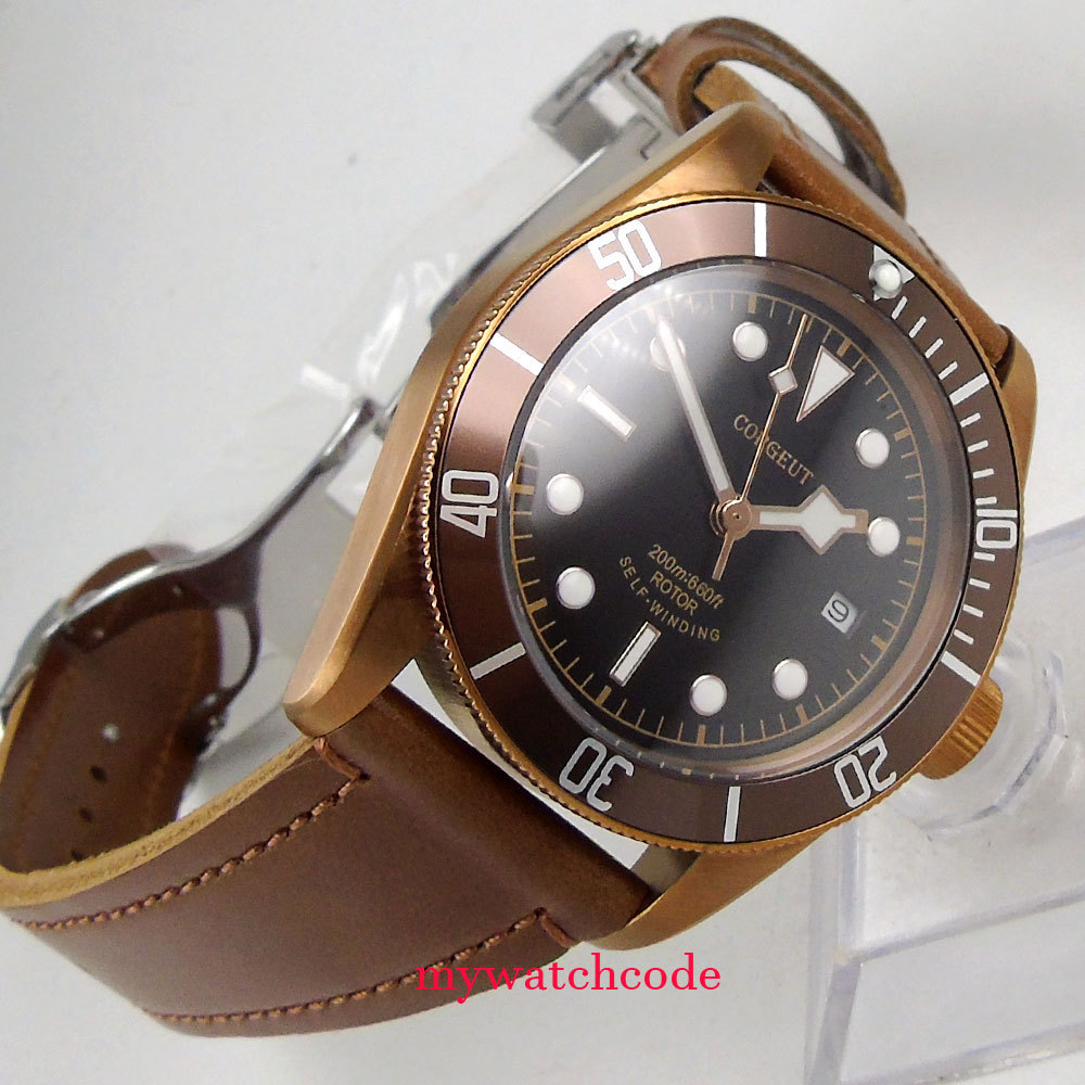 41mm CORGEUT Black Sterile Dial Sapphire Glass Miyota NH35A Automatic Mens Watch