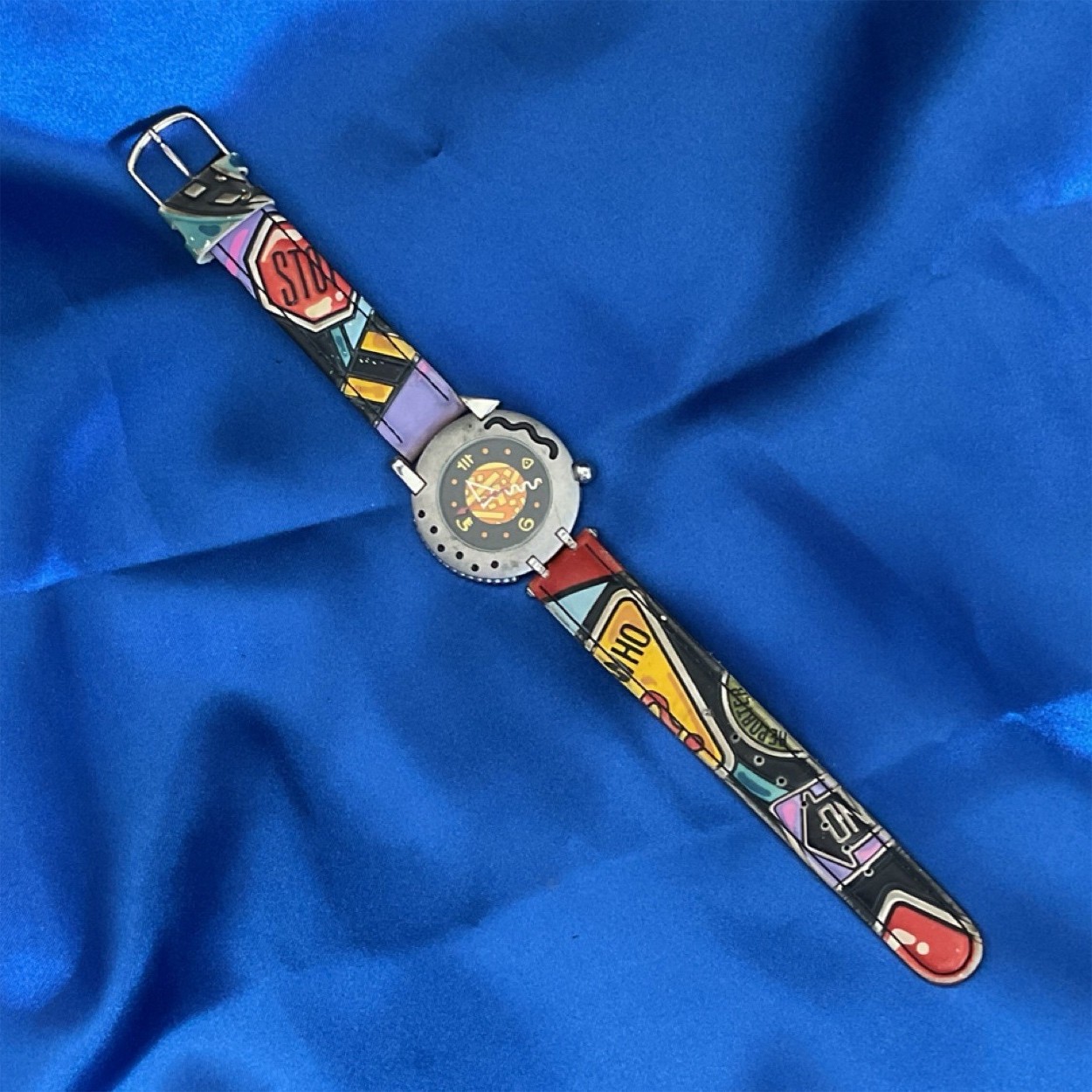 Vintage MELUX Pop Art Graphic Strap Watch – 1990’s Swiss/European