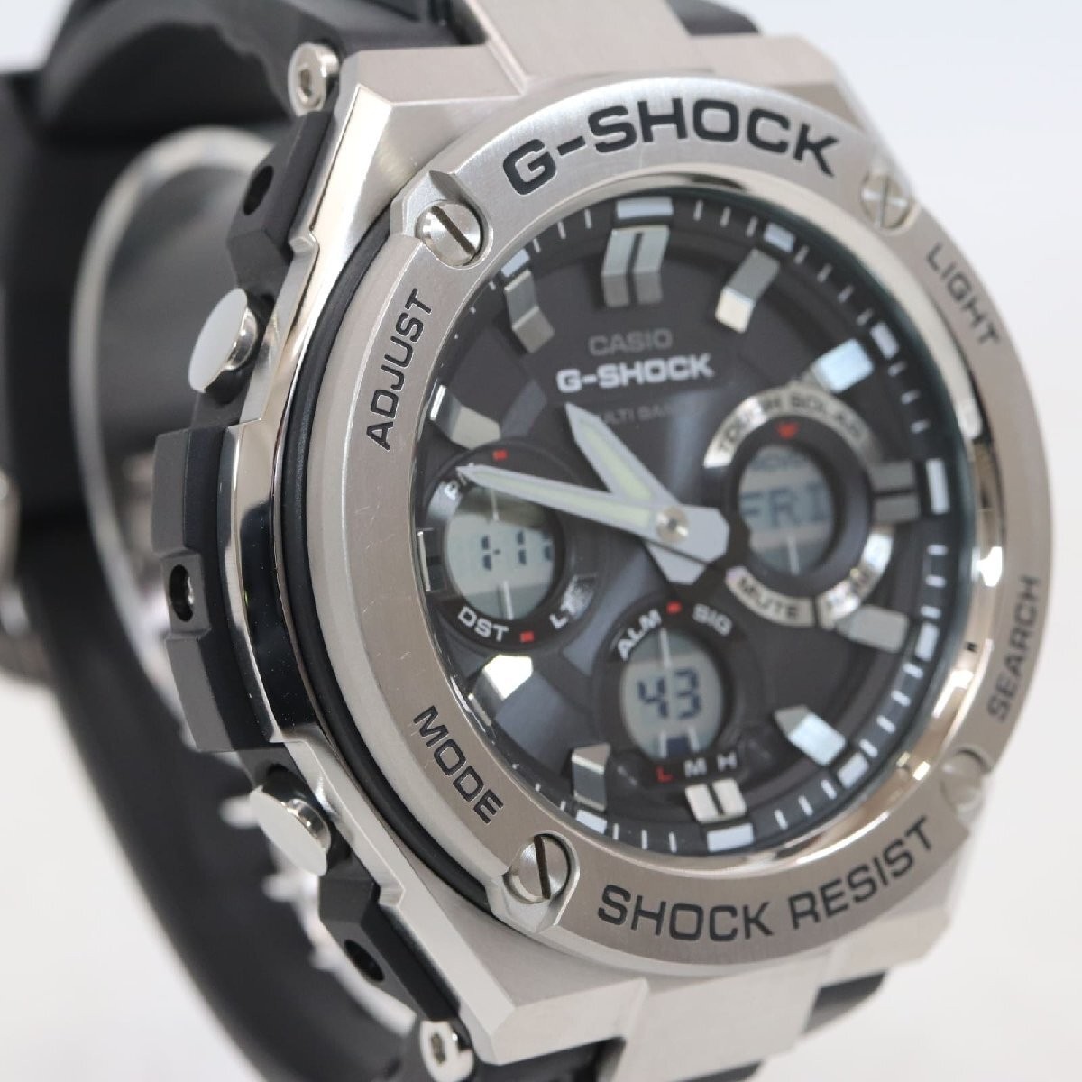 CASIO G SHOCK Wristwatch G STEEL Solar Radio SS Black Dial GST W110 Grade 9897