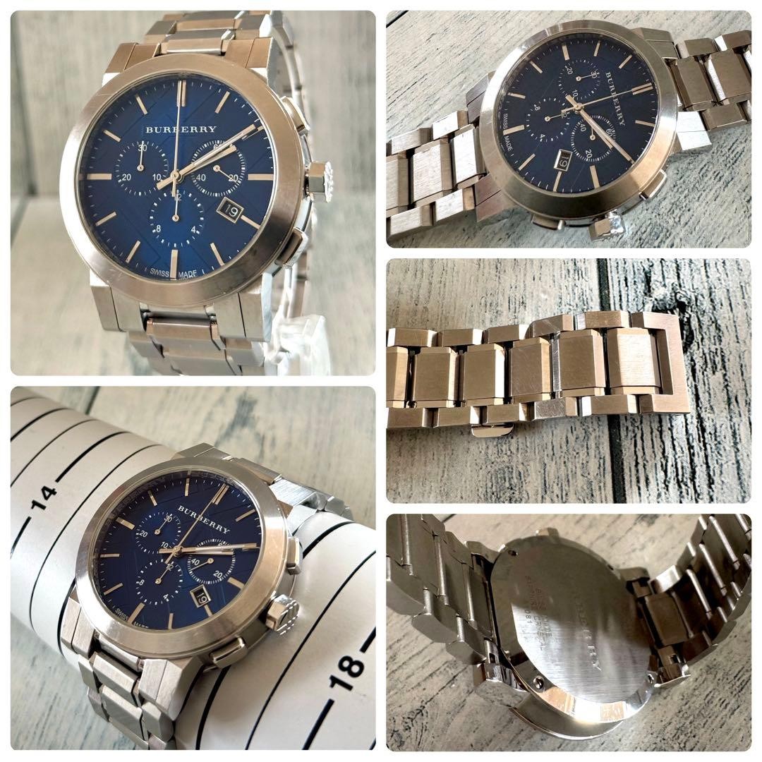 Burberry BU9363 Chronograph Watch Silver Quartz Men Japan 07503