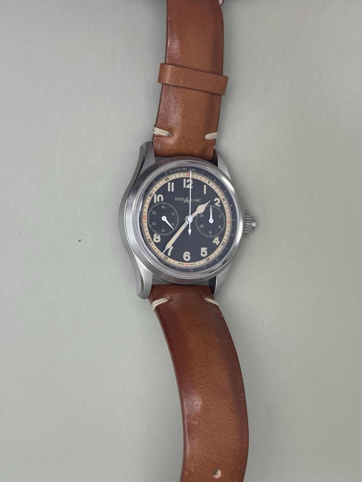 Montblanc 1858 Monopusher Chronograph Automatic Black Dial Watch 125581